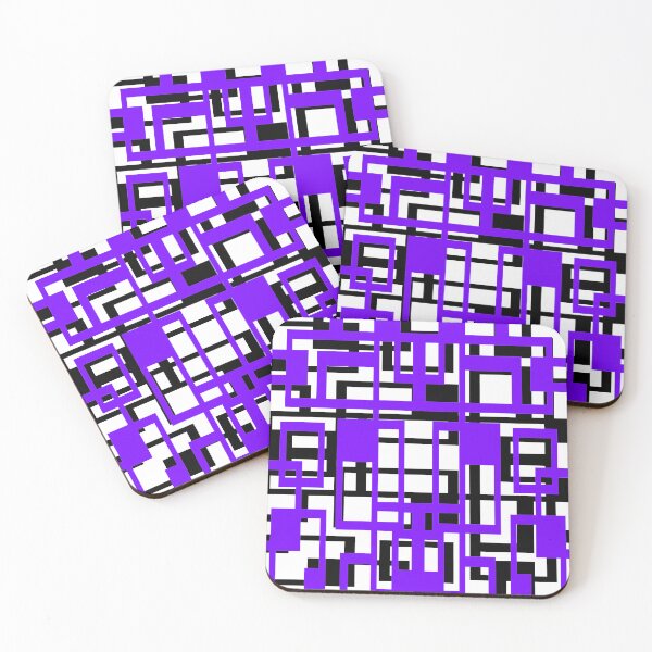 Item preview, Geometric Shapes Pattern Lavender-Blue Black White Background designed and sold by taiche.