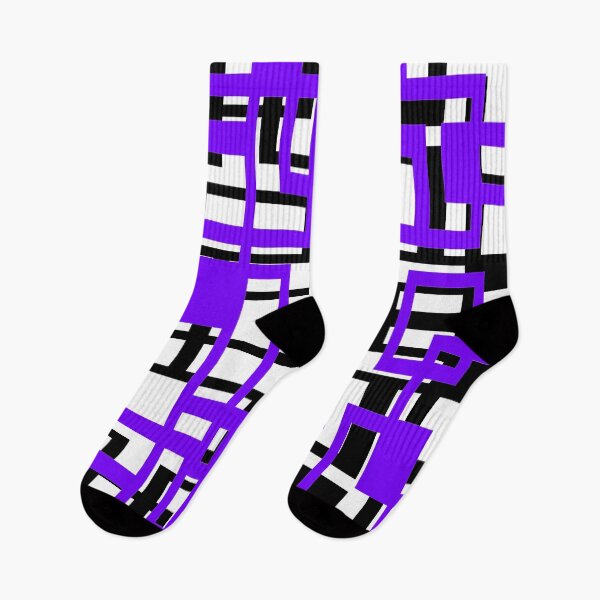 Item preview, Geometric Shapes Pattern Lavender-Blue Black White Background designed and sold by taiche.