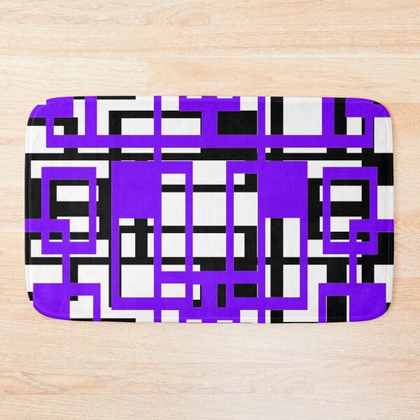 Item preview, Geometric Shapes Pattern Lavender-Blue Black White Background designed and sold by taiche.