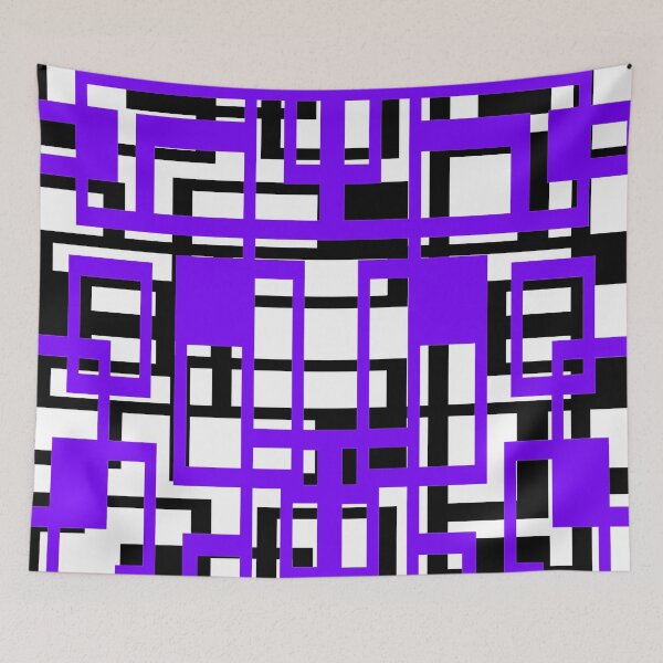 Item preview, Geometric Shapes Pattern Lavender-Blue Black White Background designed and sold by taiche.