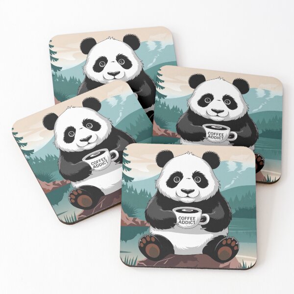 Item preview, Panda Coffee Addict with Mug In it's hands and nature in the background. designed and sold by ShirtLife1.