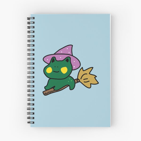 Item preview, Cute frog wizard riding broom stick designed and sold by fluffyfamcraft.