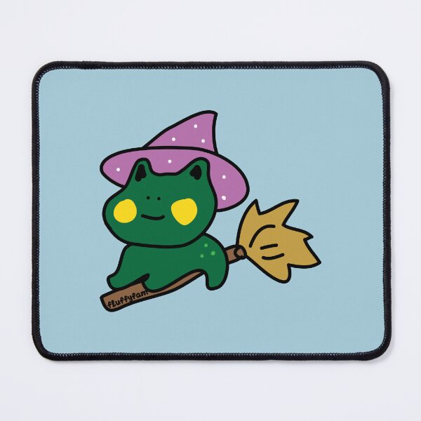 Item preview, Cute frog wizard riding broom stick designed and sold by fluffyfamcraft.