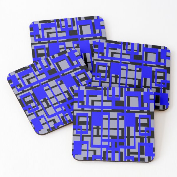 Item preview, Geometric Shapes Pattern Blue Black Cut Out designed and sold by taiche.