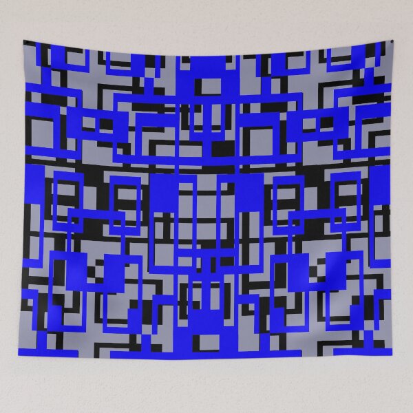 Item preview, Geometric Shapes Pattern Blue Black Cut Out designed and sold by taiche.