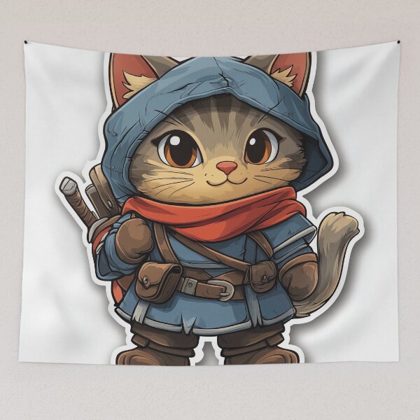 Item preview, Cute Cat RPG Fantasy Adventurer #1  | AI Digital Art designed and sold by Colossal Creative.