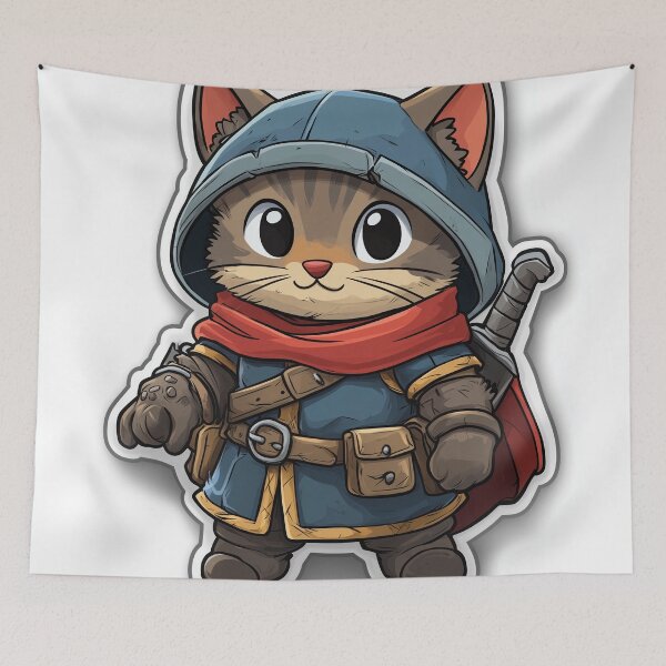 Item preview, Cute Cat RPG Fantasy Adventurer #2  | AI Digital Art designed and sold by Colossal Creative.