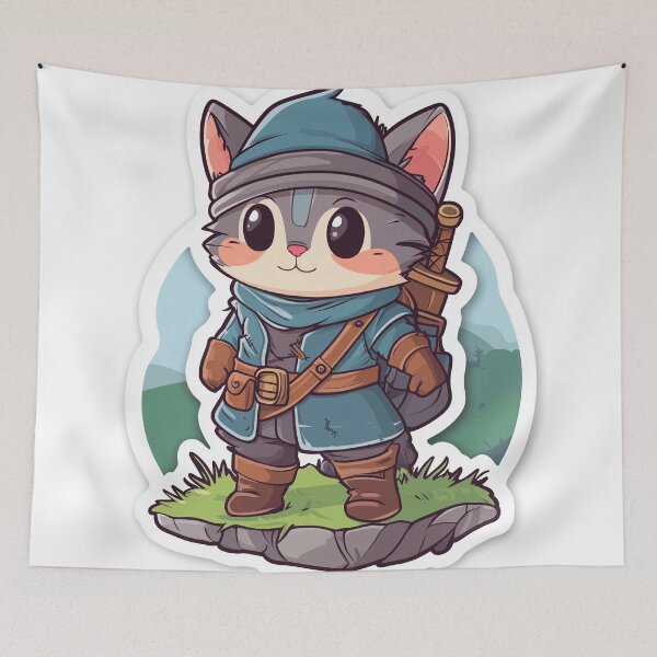 Item preview, Cute Cat RPG Fantasy Adventurer #3  | AI Digital Art designed and sold by Colossal Creative.