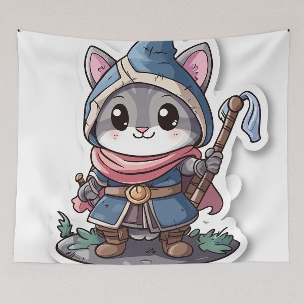 Item preview, Cute Cat RPG Fantasy Adventurer #4  | AI Digital Art designed and sold by Colossal Creative.