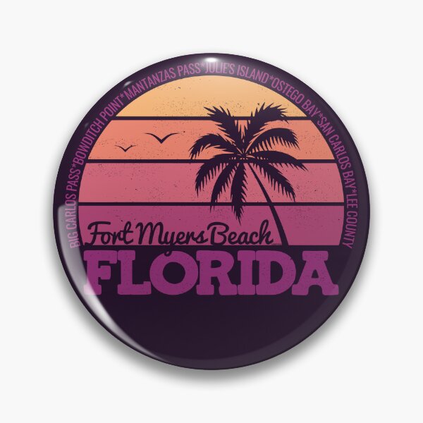 Item preview, Fort Myers Beach Florida Sunset Retro Vintage Local Pride Logo designed and sold by CRHPOD20.