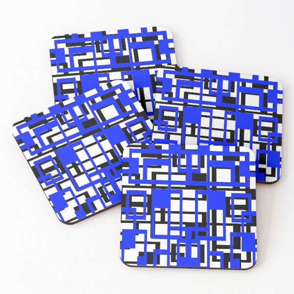 Item preview, Geometric Shapes Pattern Blue Black White Background designed and sold by taiche.