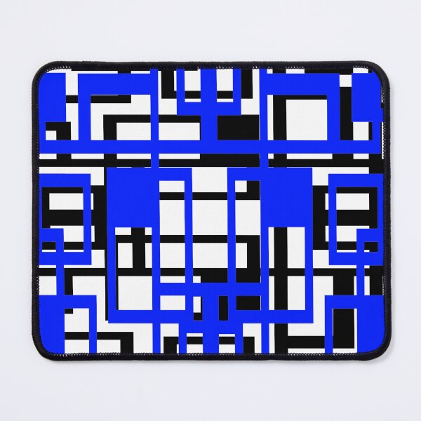 Item preview, Geometric Shapes Pattern Blue Black White Background designed and sold by taiche.