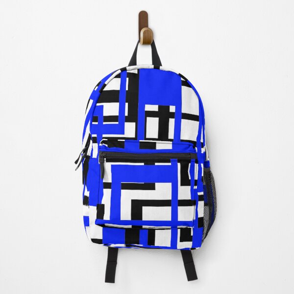 Item preview, Geometric Shapes Pattern Blue Black White Background designed and sold by taiche.