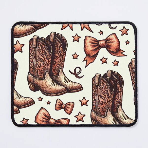 Item preview, Western Charm - Cowboy Boots and Bows Pattern designed and sold by WildHeart07.