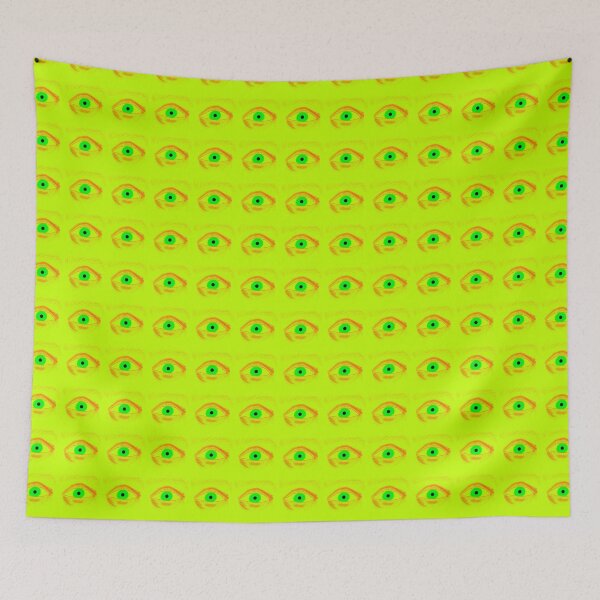 Item preview, Neon Green Eye with Warm Tones on Yellow Background designed and sold by SangreLuz.