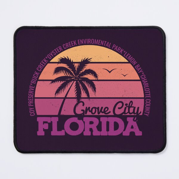Item preview, Grove City Beach Florida Sunset Retro Vintage Local Pride Logo designed and sold by CRHPOD20.