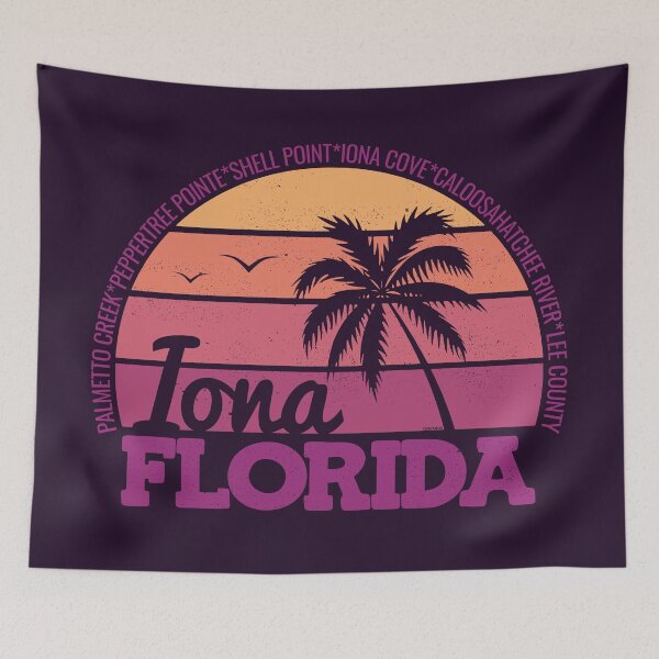 Item preview, Iona Beach Florida Sunset Retro Vintage Local Pride Logo designed and sold by CRHPOD20.