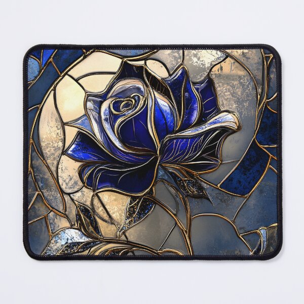 Item preview, Blue Black Rose Mosaic Stained Glass designed and sold by Nalinthip.