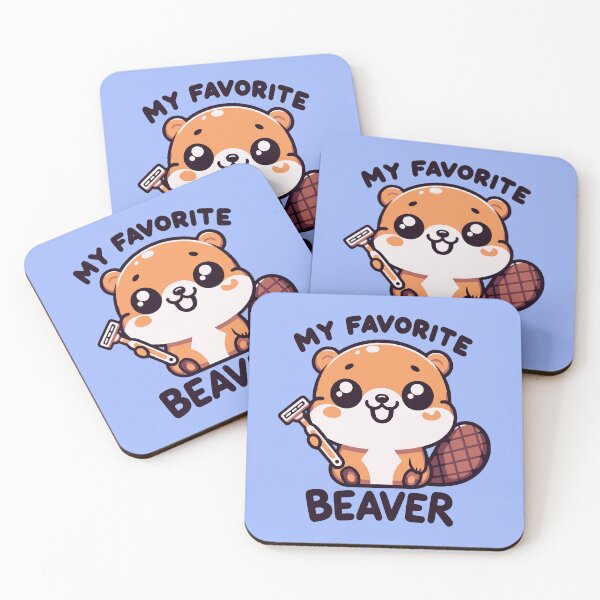 Item preview, My favorite beaver - kawaii style  designed and sold by 2Blue-Dots.