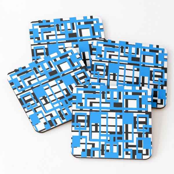 Item preview, Geometric Shapes Pattern Light-Blue Black White Background designed and sold by taiche.