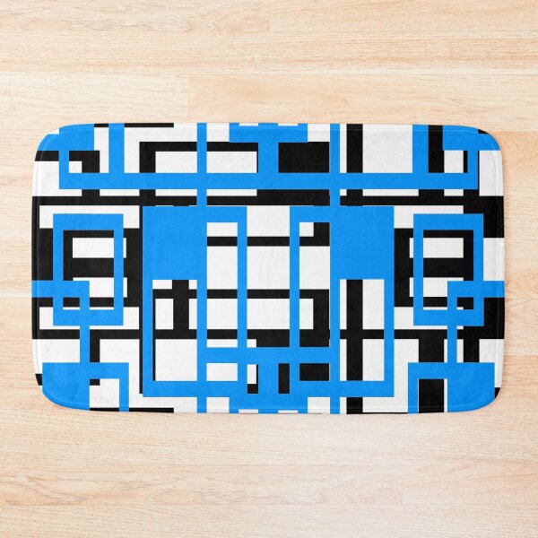 Item preview, Geometric Shapes Pattern Light-Blue Black White Background designed and sold by taiche.
