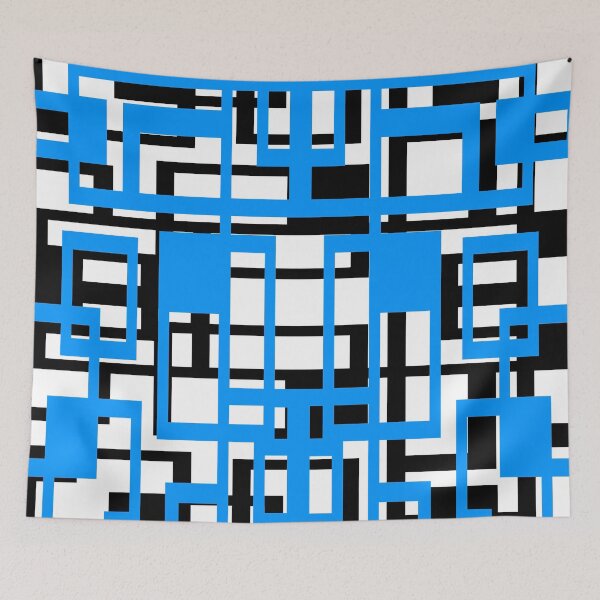 Item preview, Geometric Shapes Pattern Light-Blue Black White Background designed and sold by taiche.