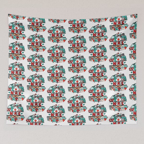 Item preview, Caring Nurse - Red, Blue and White designed and sold by MrsCreative1.