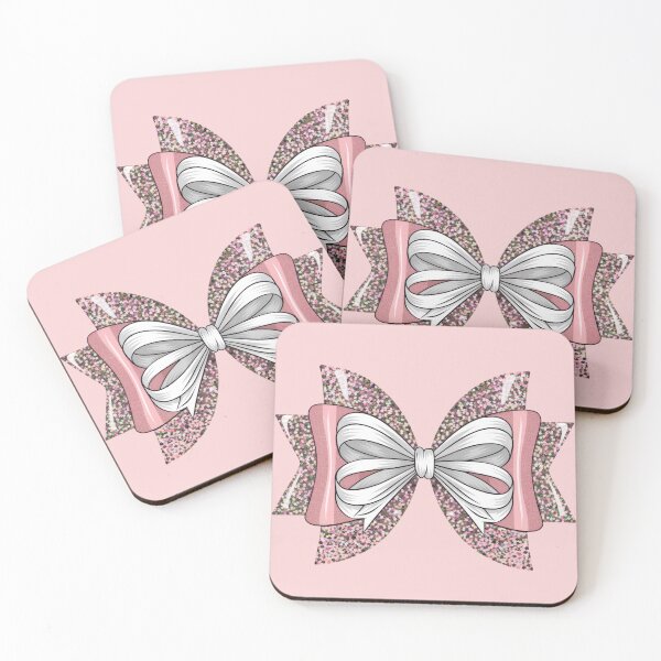 Item preview, Pink and White Glitter Bow Illustration designed and sold by ImagineCorner.