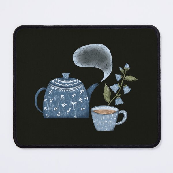 Item preview, Blue floral teapot and teacup designed and sold by pinkyfish1010.