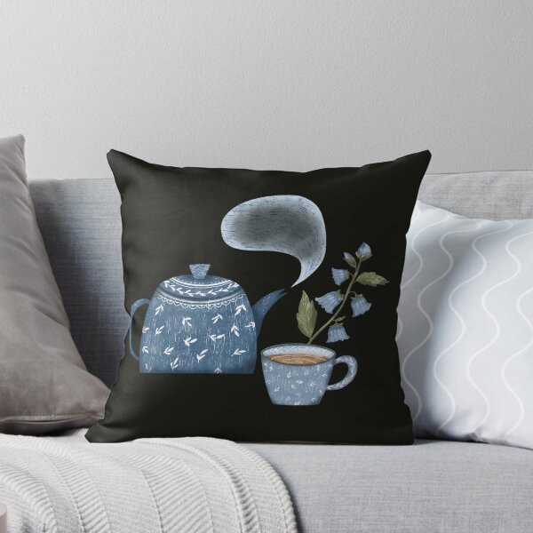 Item preview, Blue floral teapot and teacup designed and sold by pinkyfish1010.