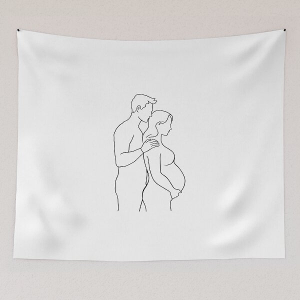 Item preview, Minimalist Man and Woman Love Illustration designed and sold by BestChooseArt.