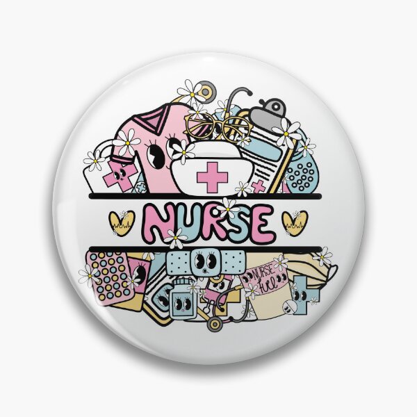 Artikelvorschau, Retro Krankenschwester Pink, Blau und Gelb entworfen und verkauft von MrsCreative1.