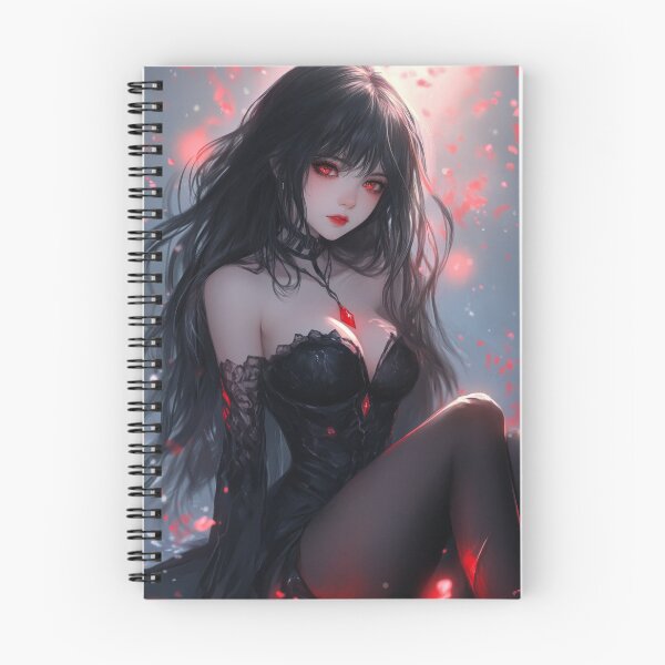 Item preview, A mysterious woman in elegant, dark attire sits among red petals, creating a haunting atmosphere in an artistic setting. designed and sold by Jerhus.