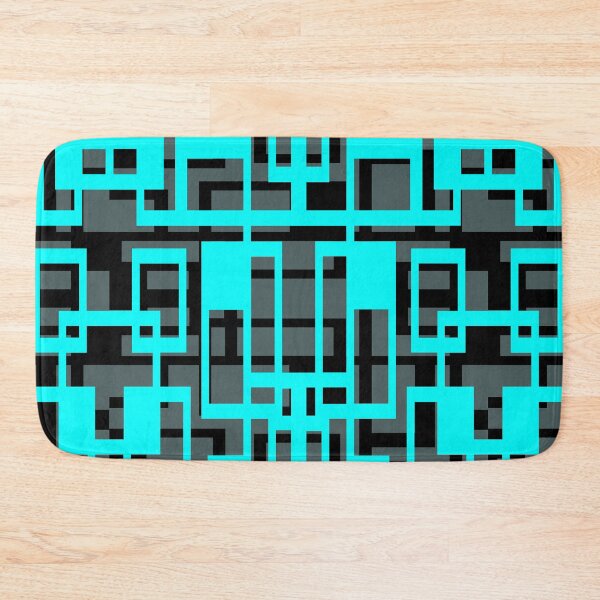 Item preview, Geometric Shapes Pattern Blue Aqua Black Cut Out designed and sold by taiche.