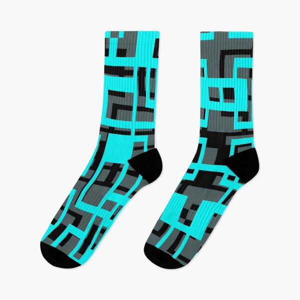 Item preview, Geometric Shapes Pattern Blue Aqua Black Cut Out designed and sold by taiche.