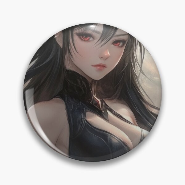 Item preview, A captivating figure, dressed in black with long black hair and striking red eyes, stands confidently in front of a dramatic backdrop. designed and sold by Jerhus.