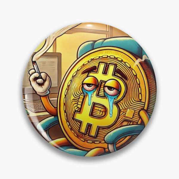 Item preview, Stressed Bitcoin Character - Funny Cryptocurrency designed and sold by mkzmerch.