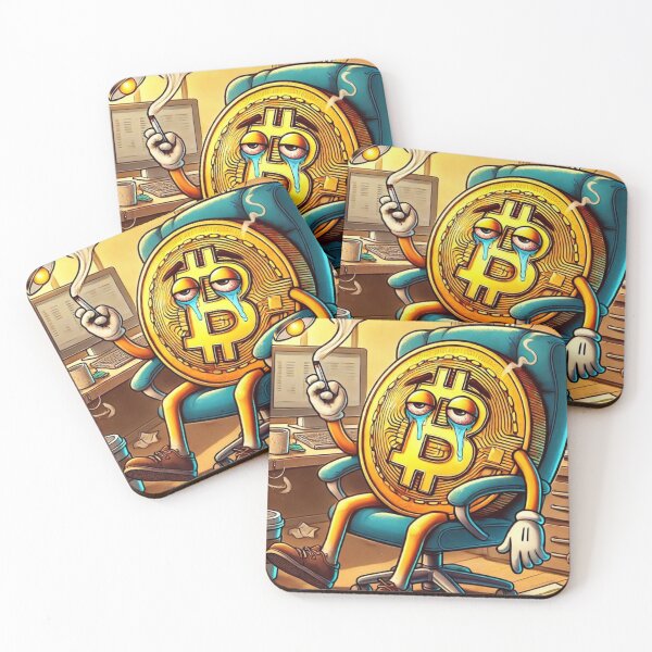 Item preview, Stressed Bitcoin Character - Funny Cryptocurrency designed and sold by mkzmerch.