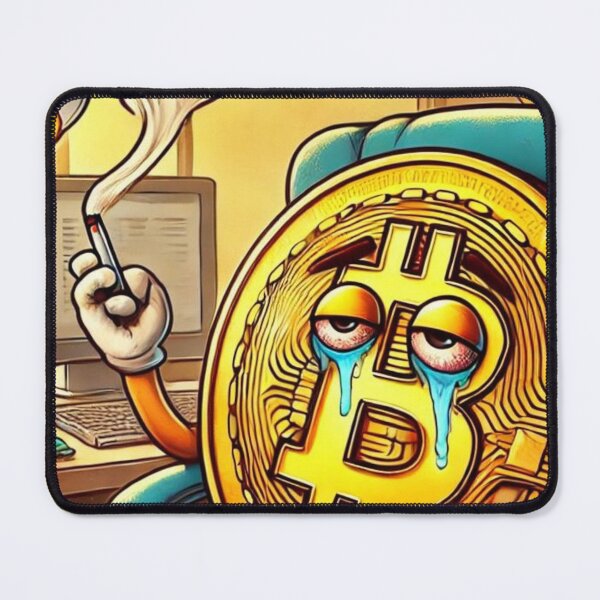Item preview, Stressed Bitcoin Character - Funny Cryptocurrency designed and sold by mkzmerch.