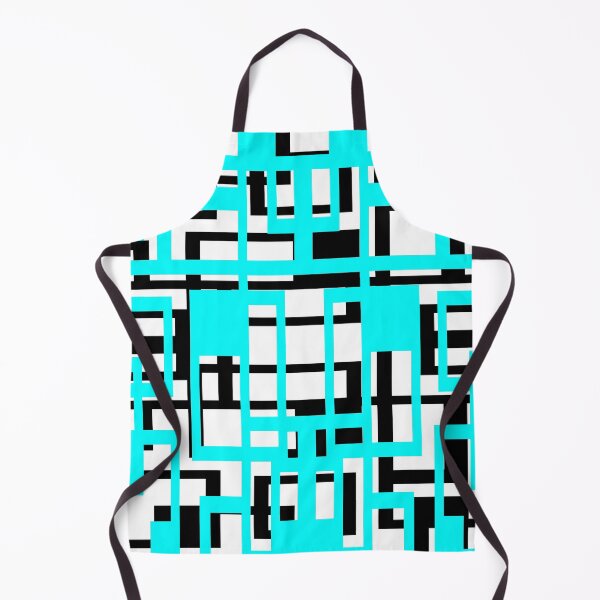 Item preview, Geometric Shapes Pattern Blue Aqua Black White Background designed and sold by taiche.