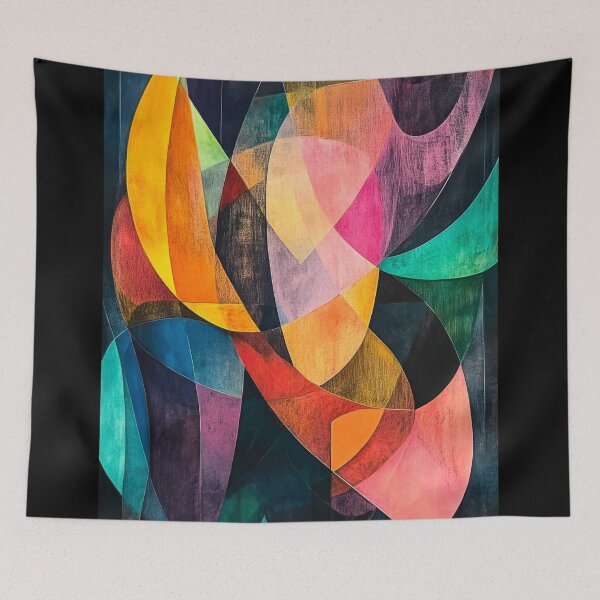 Item preview, Vibrant abstract artwork featuring a mix of curves and colors in a contemporary style. designed and sold by Jerhus.
