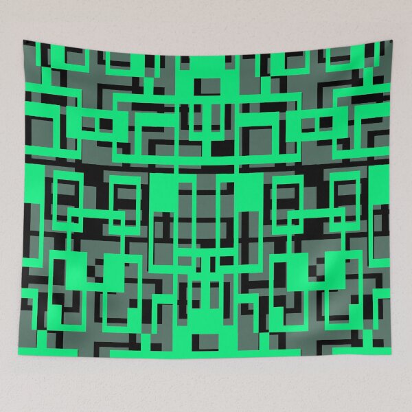 Item preview, Geometric Shapes Pattern Aqua-Green Black Cut Out designed and sold by taiche.
