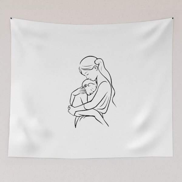 Item preview, Minimalist Mother and Baby Elegant Maternity Illustration designed and sold by BestChooseArt.