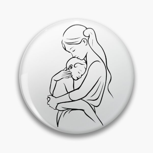 Artikelvorschau, Minimalistische Mutter und Baby elegante Mutterschaft Illustration entworfen und verkauft von BestChooseArt.