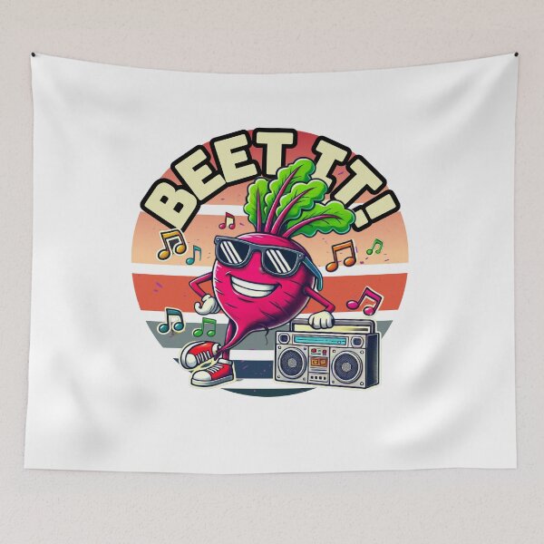 Item preview, Beet It! Retro Boombox Veggie Humor Tee designed and sold by Vestina88.