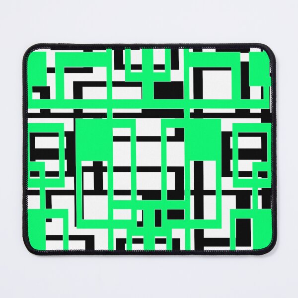Item preview, Geometric Shapes Pattern Aqua-Green Black White Background designed and sold by taiche.