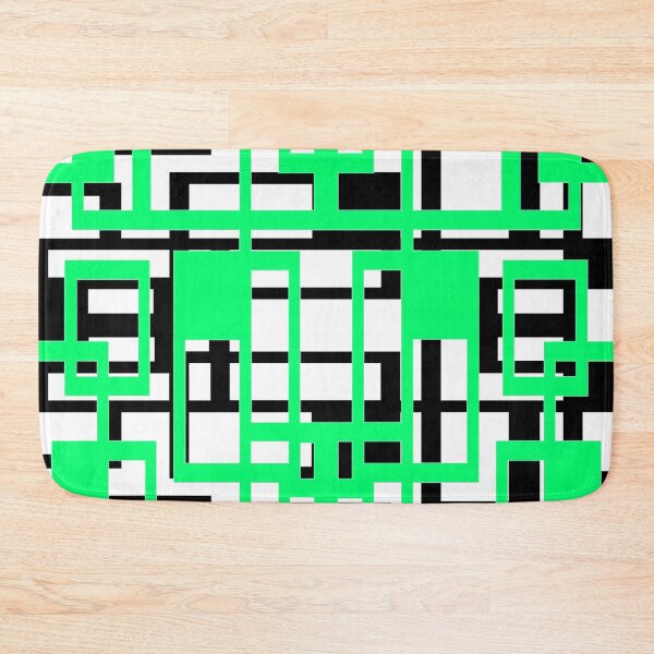Item preview, Geometric Shapes Pattern Aqua-Green Black White Background designed and sold by taiche.