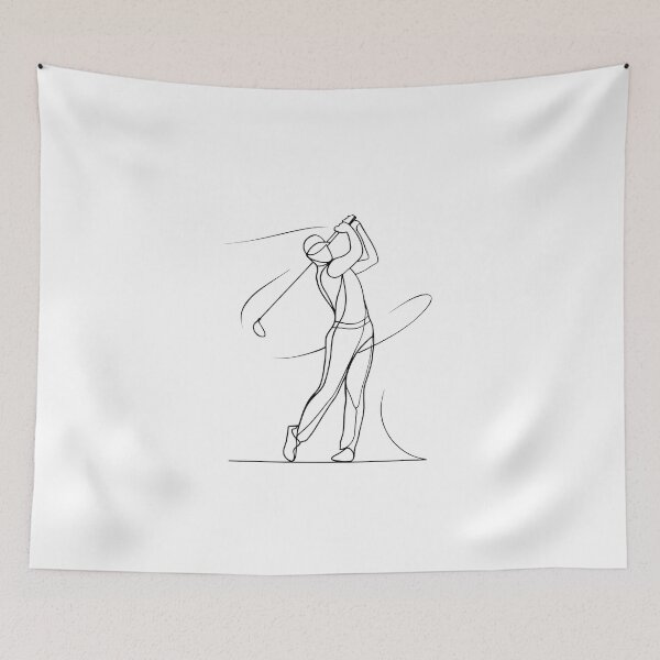 Item preview, Minimalist Golf Player Elegant Line Drawing Sports Illustration designed and sold by BestChooseArt.