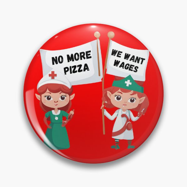 Item preview, christmas nurse shirt, nurse christmas gift, Festive Nurse Christmas Apparel, funny, humor, cute elves nurse, No more pizza we want wages designed and sold by FunovativeWorks.