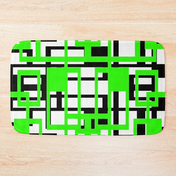 Item preview, Geometric Shapes Pattern Medium-Green Black White Background designed and sold by taiche.